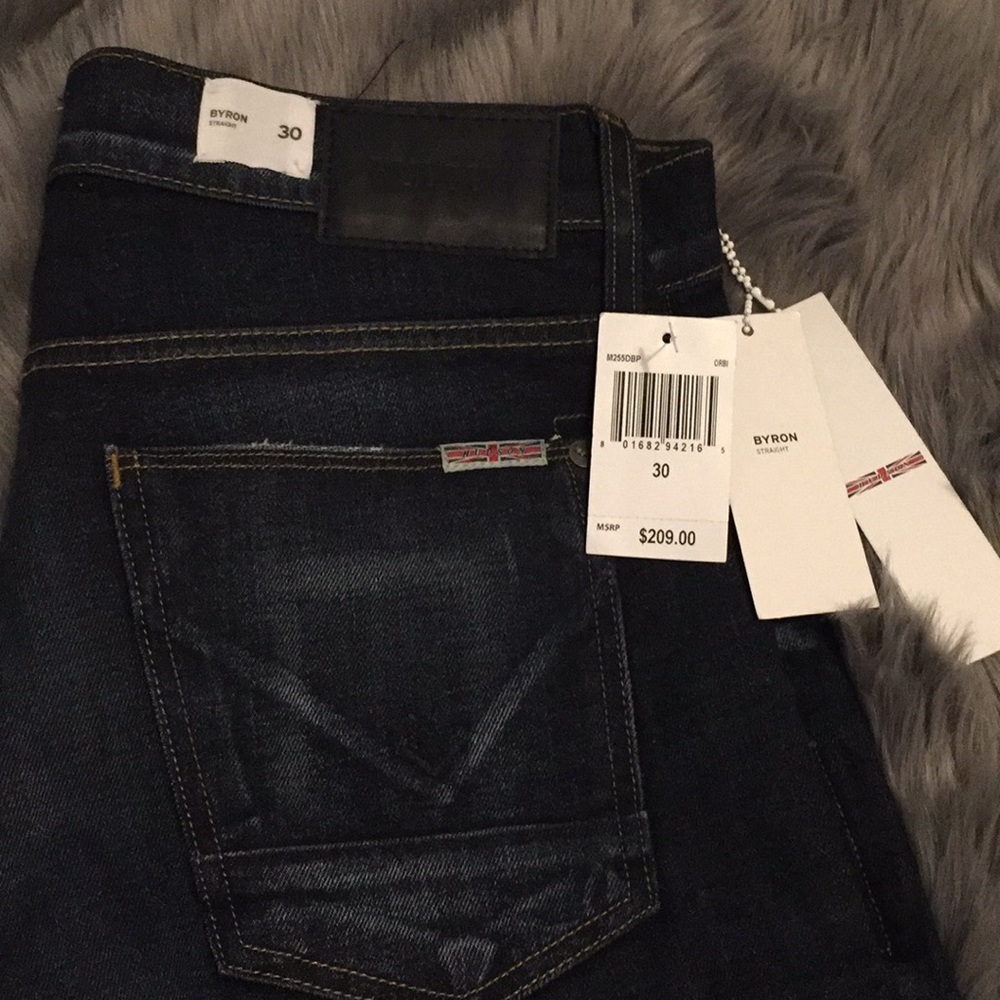 HUDSON JEANS - Men's straight leg dark wash jeans